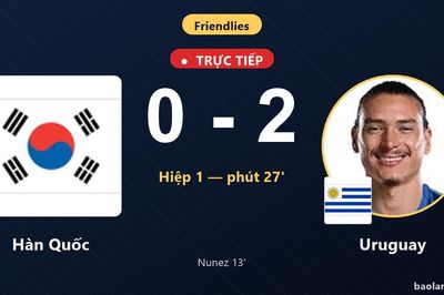 TRỰC TIẾPTrực tiếp Hàn Quốc vs Uruguay: Uruguay nhân đôi cách biệt