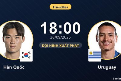 TRỰC TIẾPTrực tiếp Hàn Quốc vs Uruguay: Đội hình xuất phát