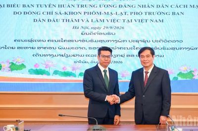 Ban Tuyên giáo Trung ương tiếp, làm việc với Ban Tuyên huấn Trung ương Đảng Nhân dân Cách mạng Lào