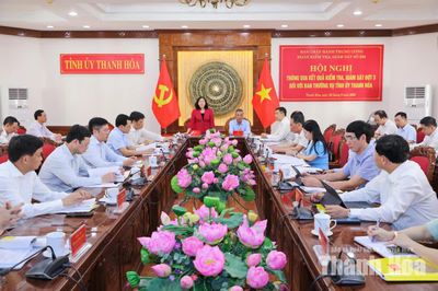 Thông qua kết quả kiểm tra, giám sát đợt 3 đối với Ban Thường vụ Tỉnh ủy Thanh Hóa