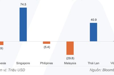 Dòng tiền đổ mạnh vào thị trường Thái Lan và Singapore, Việt Nam hút ròng không đáng kể