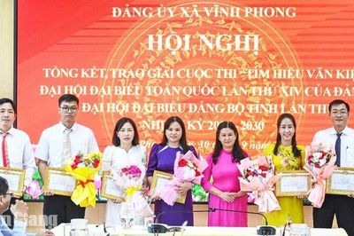 Vĩnh Phong trao giải cuộc thi tìm hiểu các văn kiện đại hội