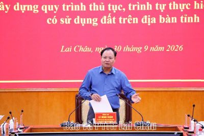 Ban Thường vụ Tỉnh ủy Lai Châu làm việc với Đảng ủy UBND tỉnh