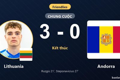 Áp đảo toàn diện Andorra, Lithuania giành chiến thắng tưng bừng trên sân nhà