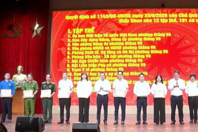 Tống kết diễn tập chiến đấu phòng thủ cụm phường Láng, Ngọc Hà, Giảng Võ