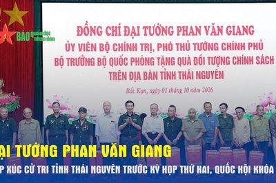Đại tướng Phan Văn Giang tiếp xúc cử tri tỉnh Thái Nguyên trước Kỳ họp thứ hai, Quốc hội khóa XVI