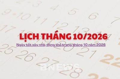Lịch tháng 10/2026: Ngày tốt xây nhà, động thổ trong tháng 10 năm 2026