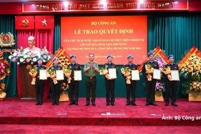 7 sĩ quan Công an làm nhiệm vụ gìn giữ hòa bình Liên Hợp Quốc tại Phái bộ MINUSCA