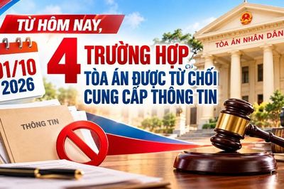 Từ hôm nay, 01/10/2026, 4 trường hợp tòa án được từ chối cung cấp thông tin