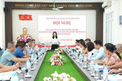 Đảng ủy xã Phù Đổng nghe báo cáo về GPMB Dự án Khu đô thị Yên Thường