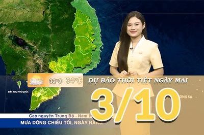 [Video] Dự báo thời tiết đêm nay và ngày mai 3/10/2026: Bắc Bộ và Trung Bộ vẫn có nắng