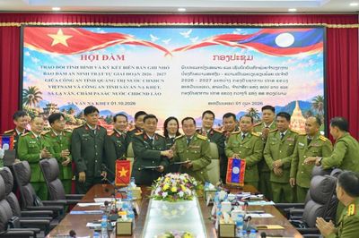 Hội đàm giữa Công an tỉnh Quảng Trị với Công an 3 tỉnh nước bạn Lào