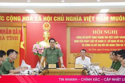 Bộ Công an thanh tra 45 ngày về quản lý vũ khí, vật liệu nổ tại Hà Tĩnh