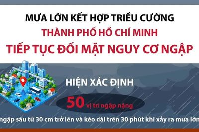 Mưa lớn kết hợp triều cường, Thành phố Hồ Chí Minh tiếp tục đối mặt nguy cơ ngập