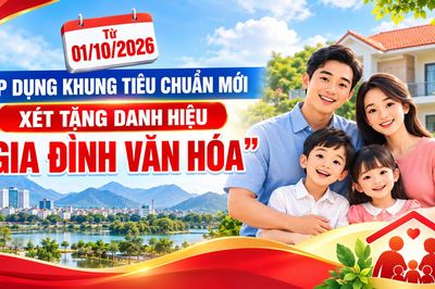 Từ 01/10/2026, áp dụng khung tiêu chuẩn mới xét tặng danh hiệu 'Gia đình văn hóa'