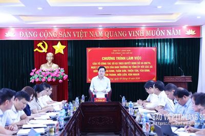 Tổ công tác số 3 của Ban Thường vụ Tỉnh ủy làm việc với đảng ủy 8 xã