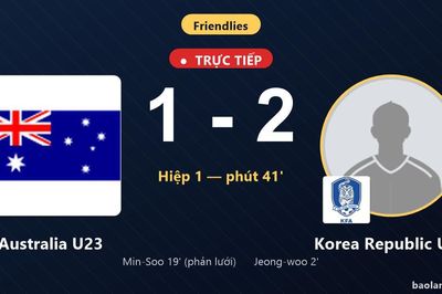 TRỰC TIẾPTrực tiếp Australia U23 vs Korea Republic U23: Hiệp 2 bắt đầu, Korea Republic U23 dẫn 2-1