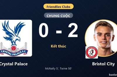 Thất thủ trước Bristol City, Crystal Palace nhận đòn cảnh báo ở trận giao hữu
