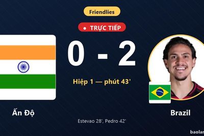TRỰC TIẾPTrực tiếp Ấn Độ vs Brazil: Hiệp 2 bắt đầu, Brazil dẫn 2-0