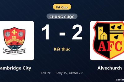 Thống kê trận đấu Cambridge City 1-2 Alvechurch: M. Okafor tỏa sáng, Alvechurch giành trọn 3 điểm
