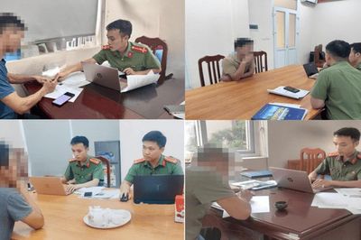 Công an xã Tam Hưng làm việc với các trường hợp tương tác trang, kênh có nội dung chống phá Đảng, Nhà nước