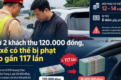Chở 2 khách thu 120.000 đồng, tài xế có thể bị phạt gấp gần 117 lần