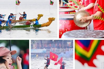Ngày hội đua thuyền rộn ràng mặt nước hồ Tây