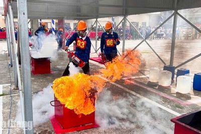 Giang Thành đoạt giải nhất hội thi chữa cháy, cứu nạn, cứu hộ