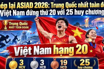 Khép lại ASIAD 2026: Trung Quốc nhất toàn đoàn, Việt Nam đứng thứ 20 với 25 huy chương