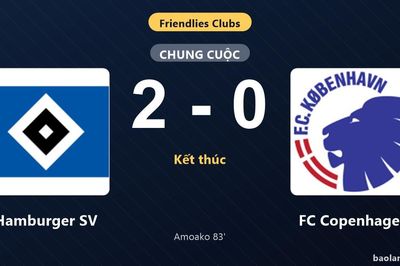 Thống kê trận đấu Hamburger SV 2-0 FC Copenhagen: Hamburger SV giành chiến thắng chung cuộc