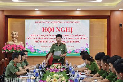 Tăng cường hướng dẫn nghiệp vụ kiểm tra, giám sát của Đảng đối với công an cấp xã