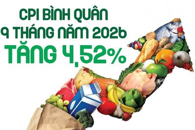 Infographics: 9 tháng năm 2026, chỉ số giá tiêu dùng tăng 4,52%