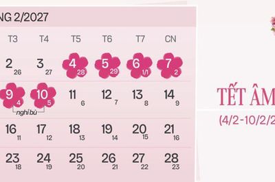 Chi tiết 22 ngày nghỉ lễ, Tết trong năm 2027: Tết Nguyên đán Đinh Mùi chính thức nghỉ từ ngày nào?