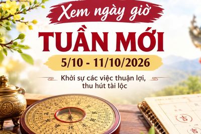 Xem ngày giờ tuần mới 5/10 - 11/10/2026 để khởi sự các việc thuận lợi, thu hút tài lộc