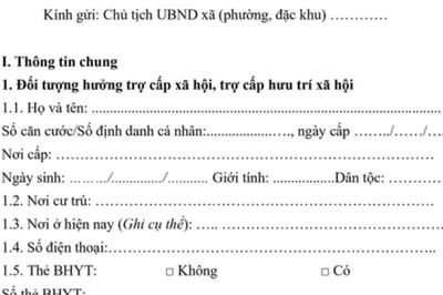Từ 5-10, nộp hồ sơ trợ cấp hưu trí xã hội tại bất kỳ bộ phận một cửa