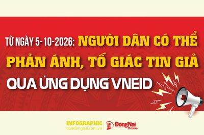 [Infographic] Từ ngày 5-10-2026: Người dân có thể phản ánh, tố giác tin giả qua ứng dụng VNeID