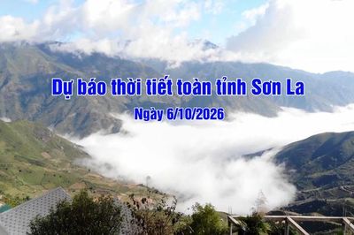 Dự báo thời tiết toàn tỉnh Sơn La ngày 06/10/2026