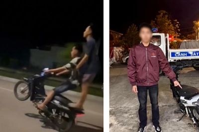 Điều khiển xe máy không giấy phép lái xe, 'bốc đầu' đăng mạng thanh niên sinh năm 2007 bị phạt 12 triệu đồng