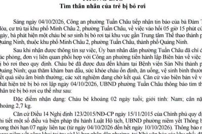 Tìm cha, mẹ đẻ cho bé trai sơ sinh bị bỏ rơi rạng sáng