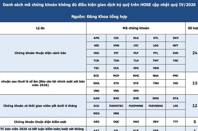 HOSE siết margin: 65 cổ phiếu mất quyền giao dịch ký quỹ