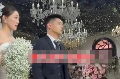 Giữa đám cưới, chú rể có hành động 'lạ' khiến cô dâu khó xử