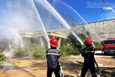 Thực tập phương án chữa cháy tại Nhà máy Thủy điện Tân Mỹ