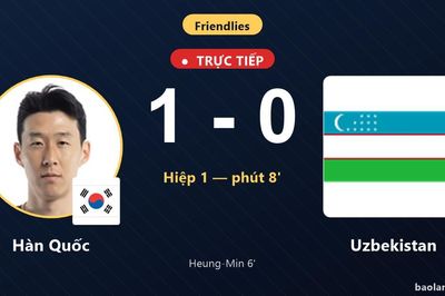 TRỰC TIẾPTrực tiếp Hàn Quốc vs Uzbekistan: Hàn Quốc mở tỷ số