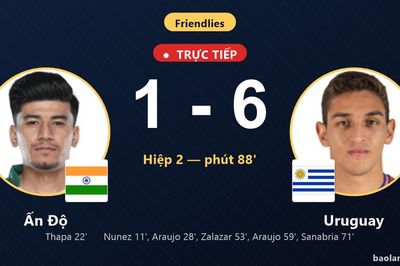 TRỰC TIẾPTrực tiếp Ấn Độ vs Uruguay: Uruguay nới rộng cách biệt 1-6