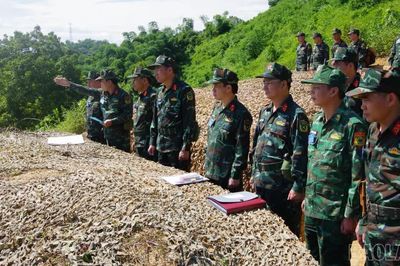 Bộ CHQS tỉnh Lào Cai hoàn thành diễn tập Chỉ huy - Tham mưu 1 bên, 1 cấp trên bản đồ năm 2026