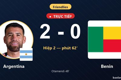 TRỰC TIẾPTrực tiếp Argentina vs Benin: Argentina nhân đôi cách biệt