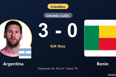 Messi lập công giúp Argentina thắng Benin 3-0, đại diện châu Phi bất lực tại El Monumental