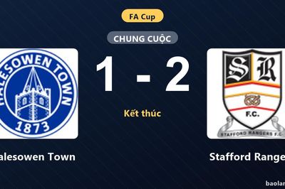 Thống kê trận đấu Halesowen Town 1-2 Stafford Rangers: Stafford Rangers giành chiến thắng chung cuộc