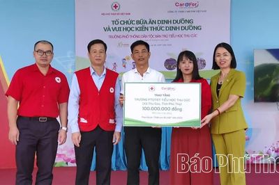 Hỗ trợ bữa ăn dinh dưỡng cho học sinh Trường Phổ thông dân tộc bán trú tiểu học Thu Cúc