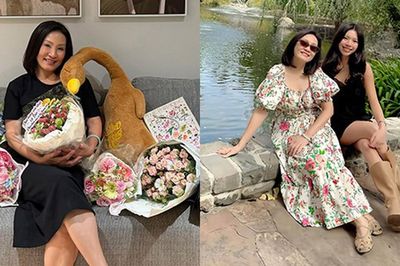 Con gái Hồng Đào mừng sinh nhật mẹ